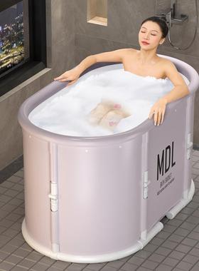 大号浴缸保温泡澡桶可折叠免安装儿童成人家用椭圆全身沐浴桶