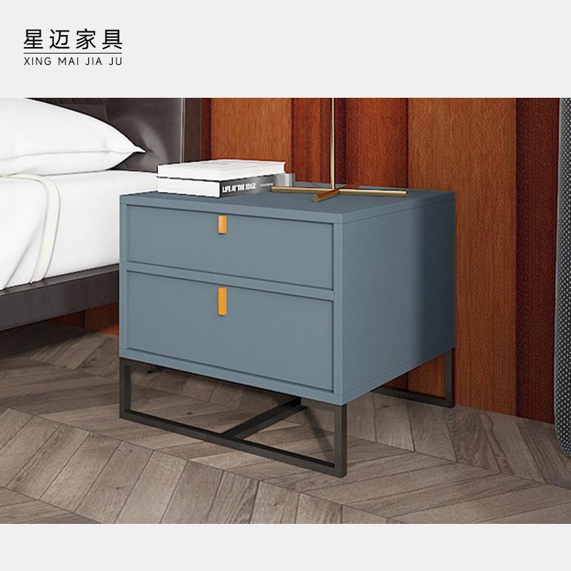 JH901星迈家具轻奢简约风实木烤漆收纳小户型卧室床头柜小柜子储