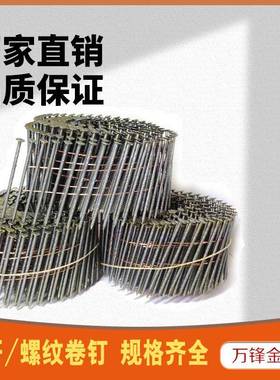 高强度大帽卷钉2.5*64木结构用螺纹光杆木托盘钉多种规格气动卷钉