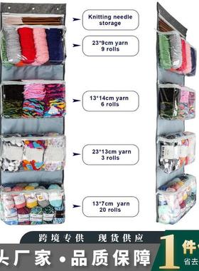 新款壁挂式收纳包多功能门后收纳袋纱线灰色防尘毛线挂包