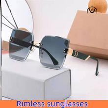 Fashion Luxury Brand Rimless Women Sunglasses For Men Vintag
