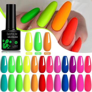 Neon Gel Nail LILYCUTE Bright Summer Polish Colors 7ml