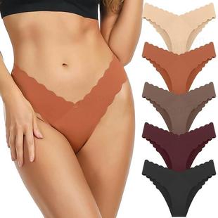 Underwear Ladies Low Seamless Briefs Silk Waist Panties Ice