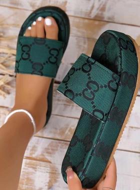 2024 Summer New Sandals Women Thick and Low All-match Lazy S