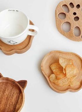 Wooden Tray Sauce Plate Food Snack Dessert Tea Dish Plate