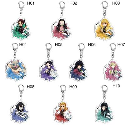2pcs Anime Demon Slayer Acrylic Keychain Cute Brinco Blade