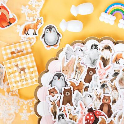 45 PCS Boxed Stickers Animal Farm stickers Cute Penguin Deco