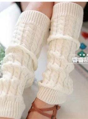 winter woman knitting knee warmer leg boots set heap socks袜