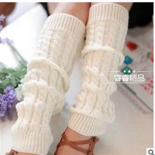 winter woman knitting knee warmer leg boots set heap socks袜