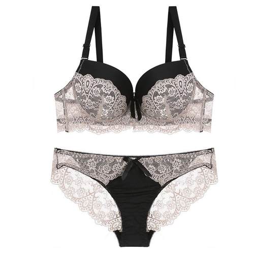 Sexy Lace Bra Set Hollow Out Thin Briefs Underwear Set