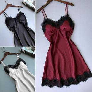 Babydoll Dress Lace Sleep Sleeveless Robes Silk