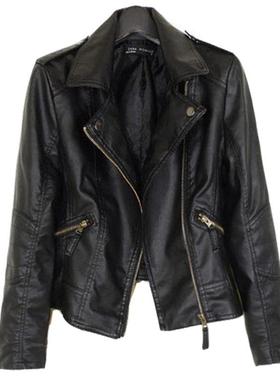 PU Faux Leather Jacket Women Coat Lady Plus Size Outerwear