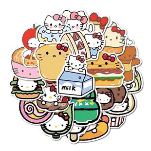 200张kitty凯蒂猫卡通美食手账贴纸笔记本电脑手机壳装 饰创意贴画
