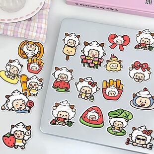 卡通DIY装 懒羊羊手账贴纸可爱手机笔记本电脑防水贴画 饰120张Q版