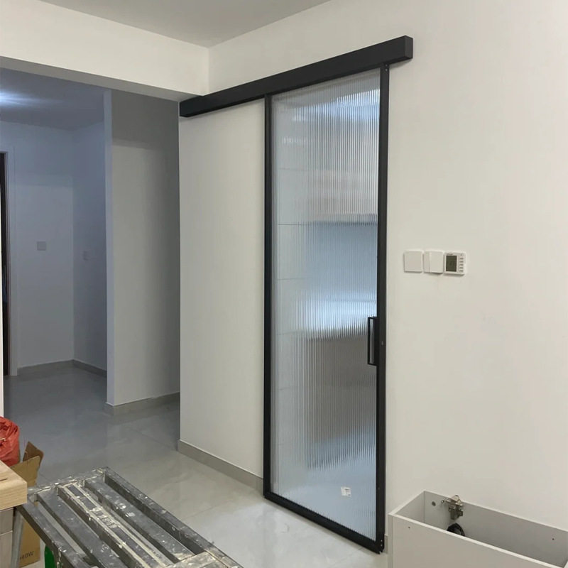 极窄边单轨单扇吊轨推拉门厨房移门卫生间浴室玻璃门铝合金吊滑门