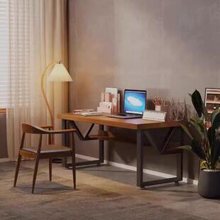 现代简条14731约家用大客板书实木书桌架书房卧室电脑桌厅办公长