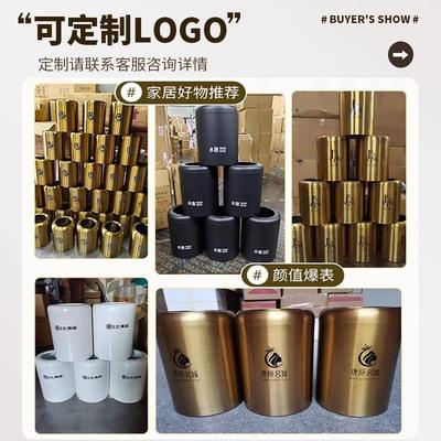 用垃桶圾双层无盖卧室36433客厨厅房卫生间不锈钢简约轻奢办家公