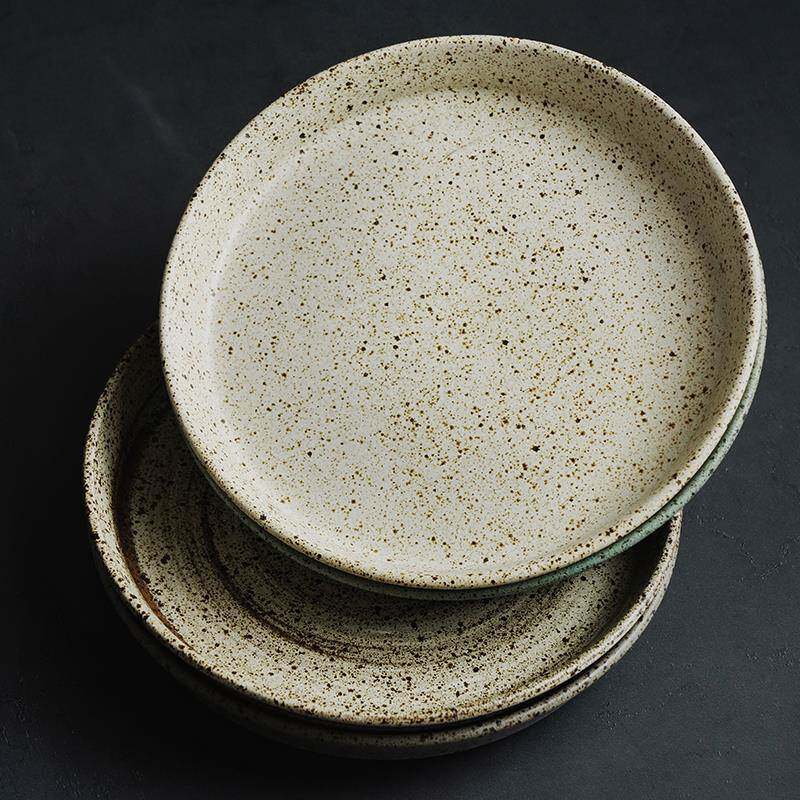 日式复NQC汤古盘圆形家深盘餐厅用盘日式料理圆菜盘西餐盘个性沙