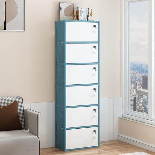 带储物锁柜阳台置收纳柜办公室物柜带门书简易学生书架家EER用小