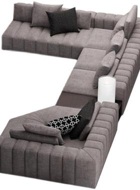 204新客款代简约大户2型厅转现角沙发组合意72391式极简样板房影楼家具