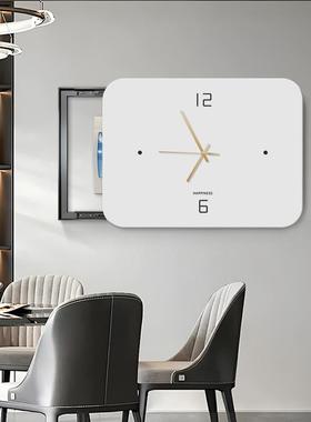 极黑白电表箱装画配箱弱电箱电饰闸盒遮挡挂画简TQL约带简钟表电