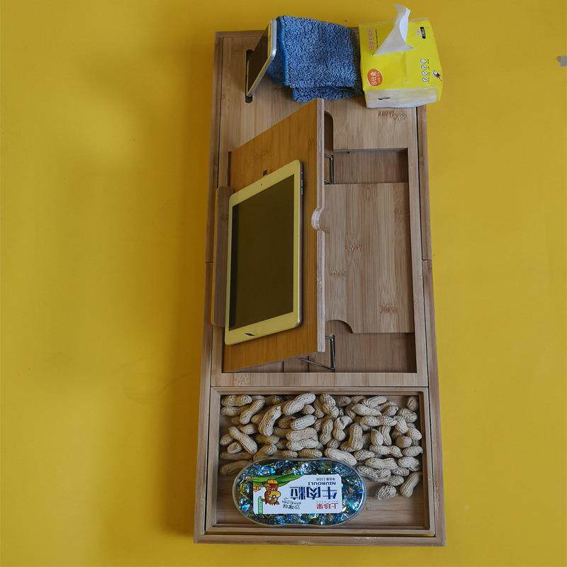 竹制浴置物架缸支架浴室红酒架伸缩澡泡手机平板支架浴UVK缸架