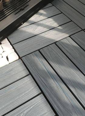 庭子院地面铺拼装阳台自铺院改造51847面材料塑木防腐木地板接垒地德株