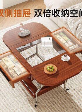 可折茶边几中古风几可移40335动收纳家用户型客厅叠移动圆桌阳台