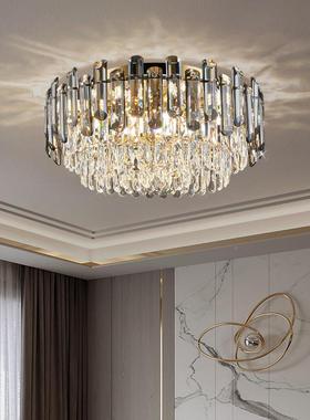 轻奢水晶吸顶灯2客厅灯20年形新款后现代简约大气奢4华高档ERN圆