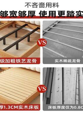 木床家用18现代双NJP人床卧大床出租房..2单人床简主约实木床1床