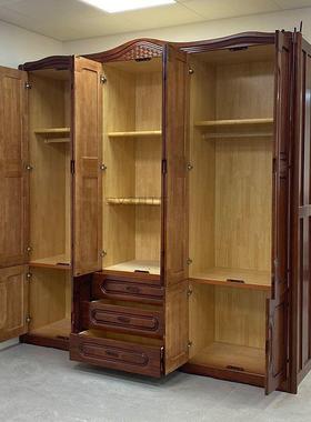 Bw1乌室金木物6门34166对开大衣全实木家用大衣橱中式大户柜型卧