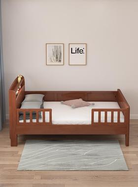 老人床单人实木1米1.2米床1.35养老院高脚床护栏手加宽KX-67567拼