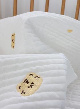 床床笠新生儿纯绣棉韩式绗床缝布料刺婴62991儿床笠宝宝单换洗四