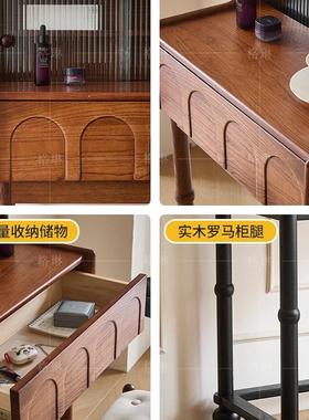 中古抽12188风实木梳妆台蜡木主卧室小户型化妆带屉美白式复桌古