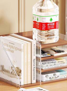 桌面书书架书立IDV架宿舍桌收柜办纳公桌轻置物架学习桌分层奢整