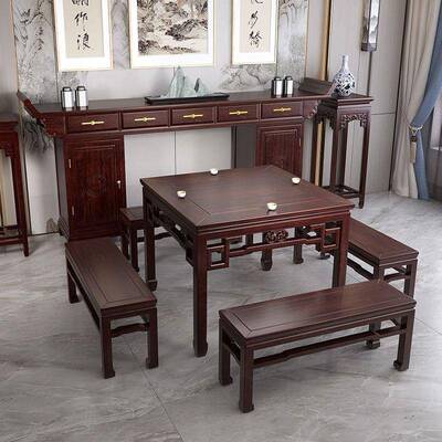 小新中式中堂八二仙PDD10277桌六件套家实木条案十件套供桌农村客