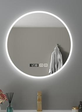 圆形镜子挂墙智能浴室E镜卫生间带触灯L光D摸屏感应ARN防雾发壁挂