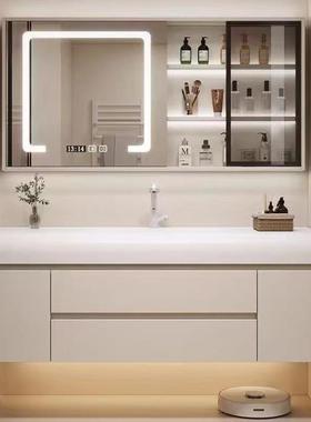 款风奶油陶瓷浴室柜合网红可丽耐一体盆卫新生间洗组QLC漱台洗手