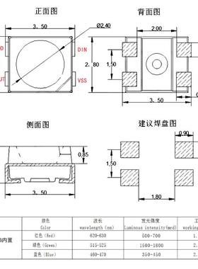 52单控8幻彩灯珠内置8IC可编程点单leRONd贴片WS212B528全彩氛围