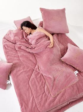 加6斤午睡抱枕被两用型厚车用抱枕车靠垫二合一办公载3669室午休