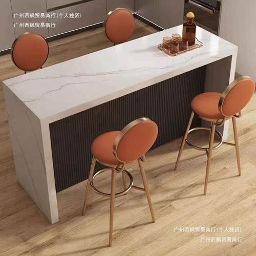 轻奢岩板客厅家大用隔断石吧台餐理桌台一体岛厨房开放式中325287