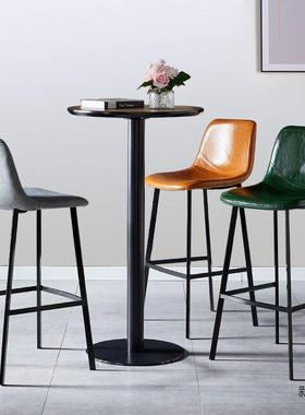 轻奢9471感吧家高脚椅凳靠吧椅现代简用约背酒吧椅铁艺意式台椅子