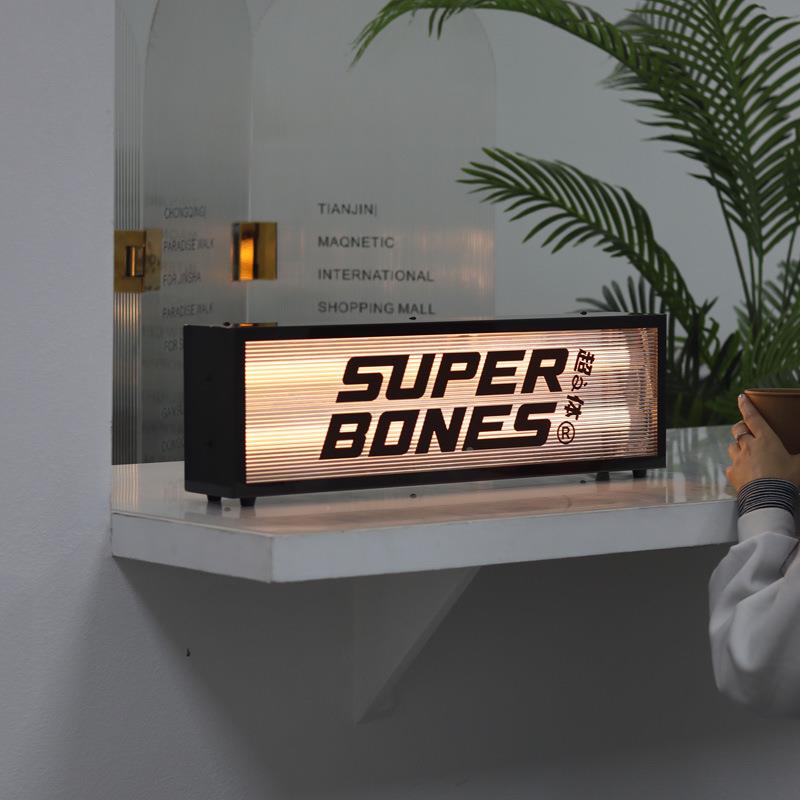 美tj#j#u+j式灯桌充电波纹面亚箱克力移动广告牌触摸调光氛围台灯