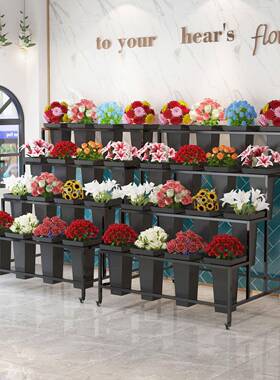 阶梯式铁花花店花架桶展示架阳艺多层鲜FXV花婚庆架子家用台架子