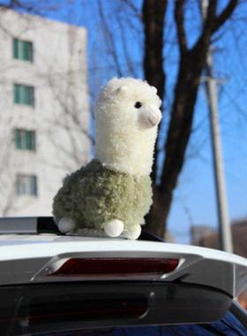 汽车摆件公仔玩偶顶尾NGD部个车性装饰蜘品可爱羊驼蛛包侠邮