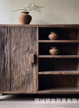 诧层寂风老榆木餐27702柜家用四斗柜边榆木储物木柜榆茶壶茶具收