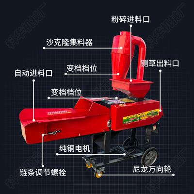 铡草机新家用养殖牛羊自吸玉米秸青草湿碎草切草粉碎款机WJA干两