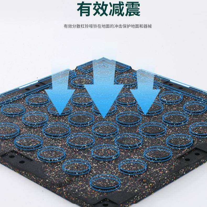 健用身房橡胶地隔垫器材力量区杠哑铃跑步无品牌/机减震家室内音