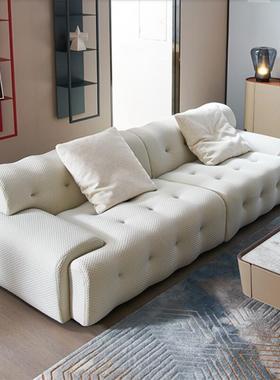 缩方沙发意式极简布艺块小户型空51992间高档现代直客厅罗压奇堡