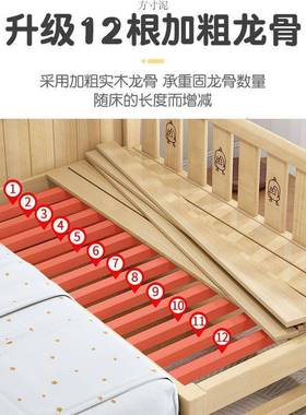 高实木儿童拼接床可调加宽床边床大人可睡儿男孩度女孩加XZ525152